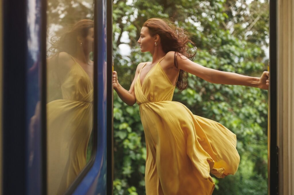 Travel and Exploration of Tourist Woman by Train to Famous Landmarks in Sri Lanka.