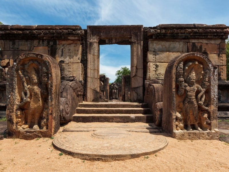 Ruins in Quadrangle group in ancient city Pollonaruwa, Sri Lanka